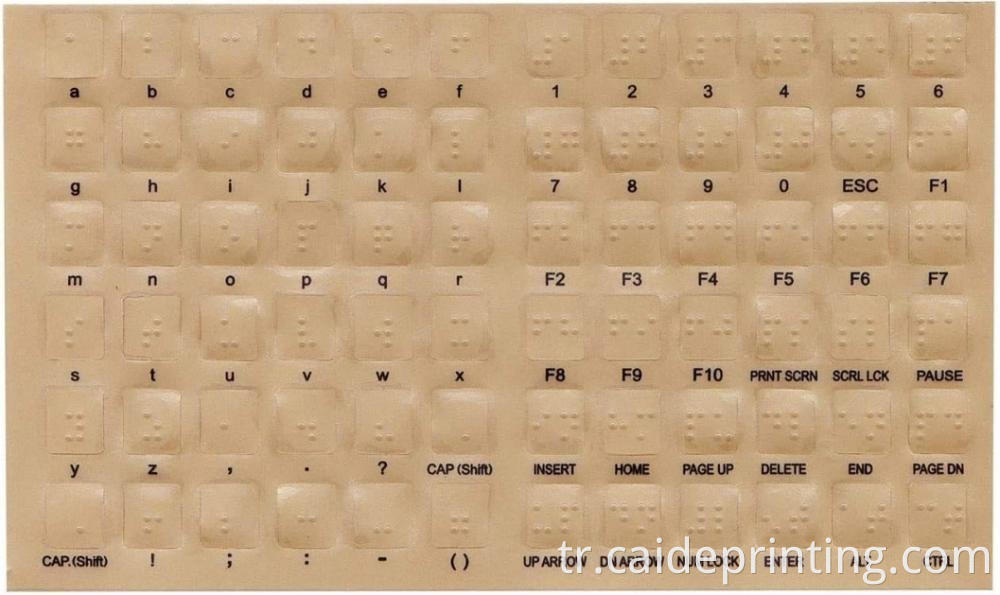 Braille klavye çıkartmaları braille keyboard stickers